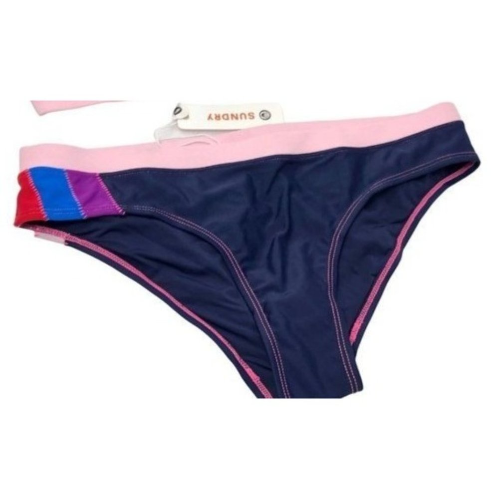 Sundry Anthropologie Sz XS 0 Colorblock Bikini Bottom Mix & Match Sizes for Top - Picture 4 of 10
